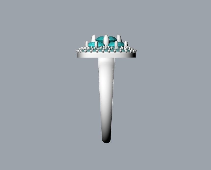 Women ring with gems 3dm stl 3D print model_25