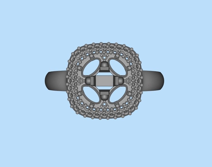 Women ring with gems 3dm stl 3D print model_28