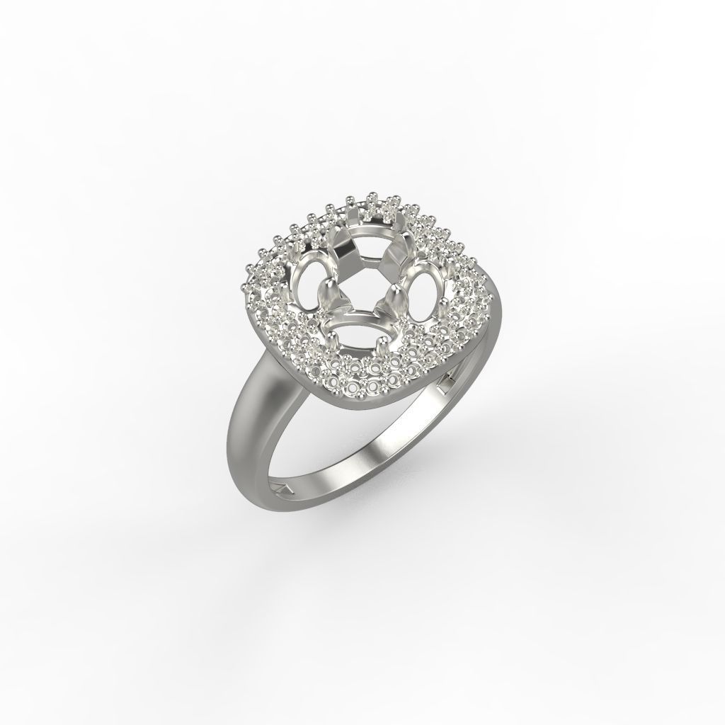 Women ring with gems 3dm stl 3D print model_20