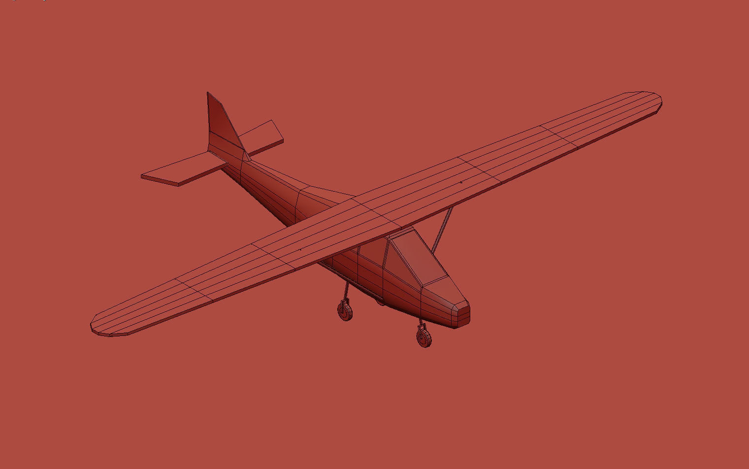 Cartoon Low Poly Airplane Small Package Low-poly 3D model_5