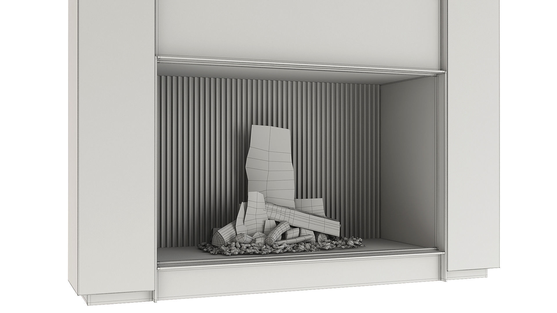 Fireplace bathroom cabinet with drawers 3D model_12