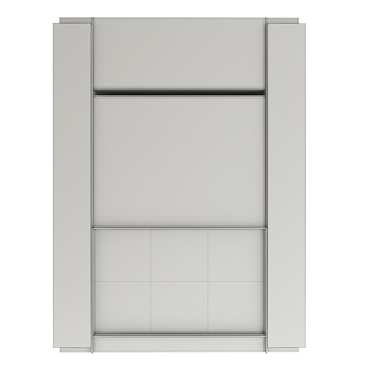 Fireplace bathroom cabinet with drawers 3D model_1