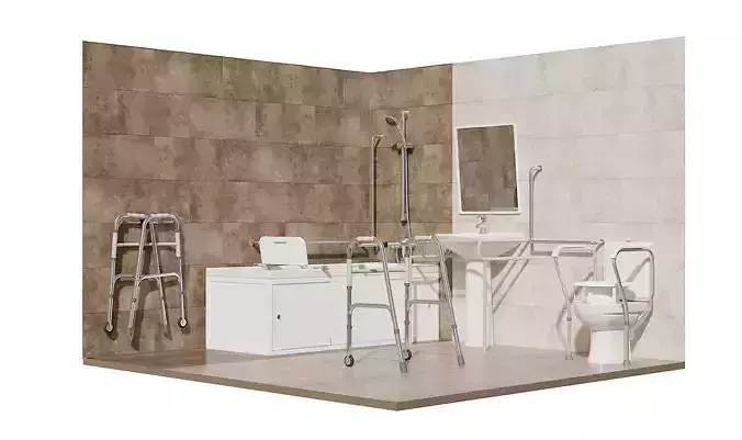 Bathroom for people with limited mobility