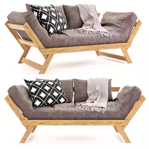 Karup Design Bebop Sofa with Cushions and Blanket 3D model