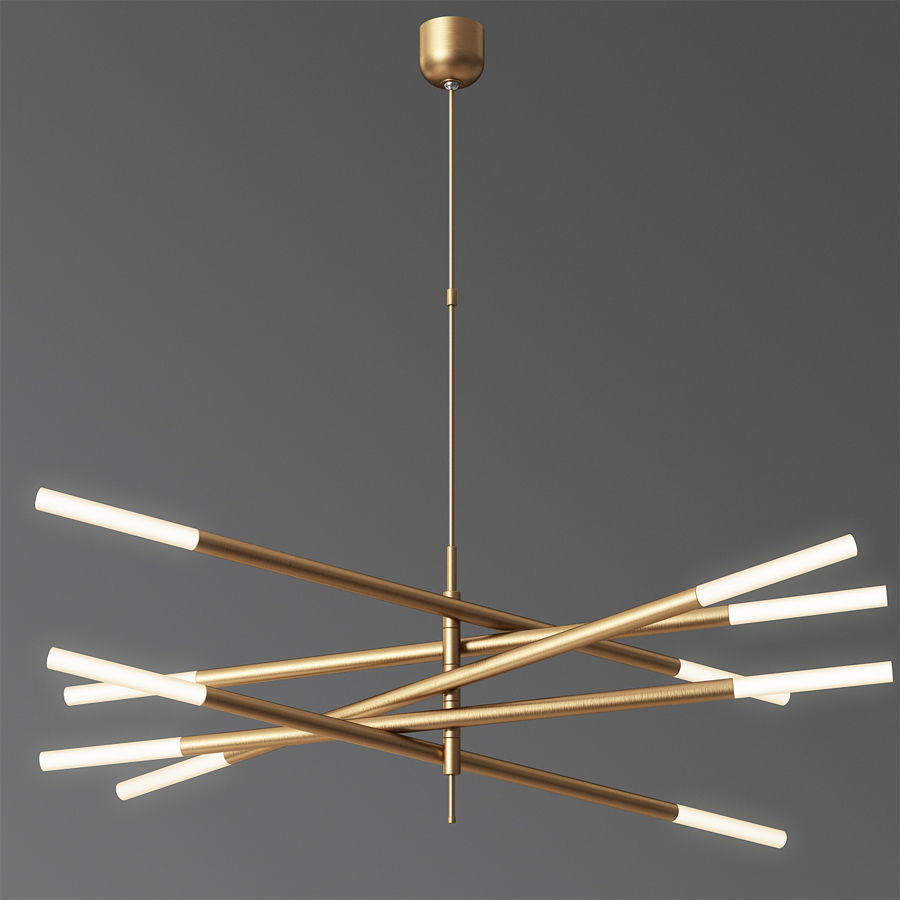 Rousseau Articulating LED Chandelier 3D model_1
