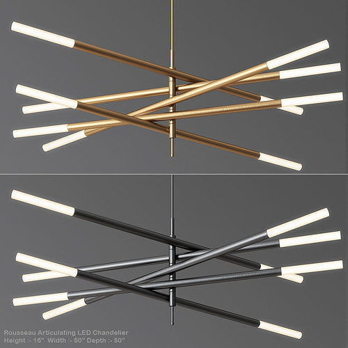 Rousseau Articulating LED Chandelier 3D model