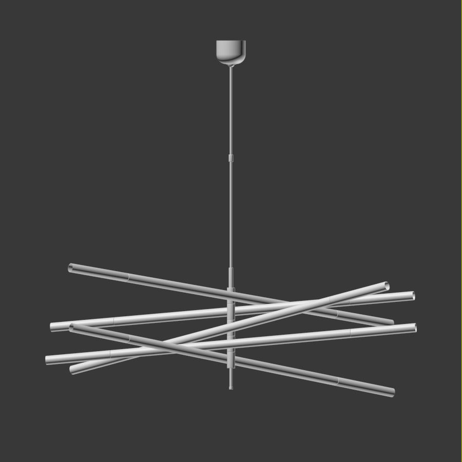 Rousseau Articulating LED Chandelier 3D model_2