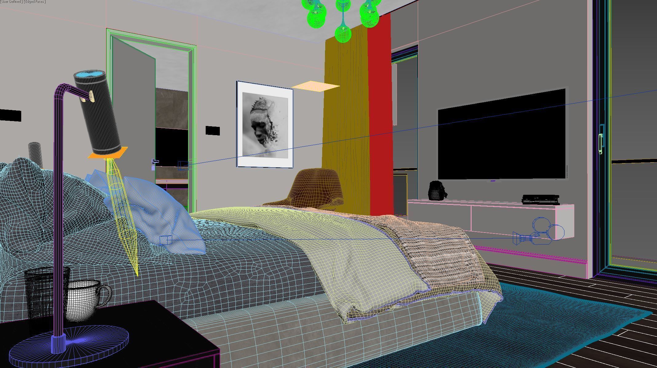 Bedroom Corona 3D model_4