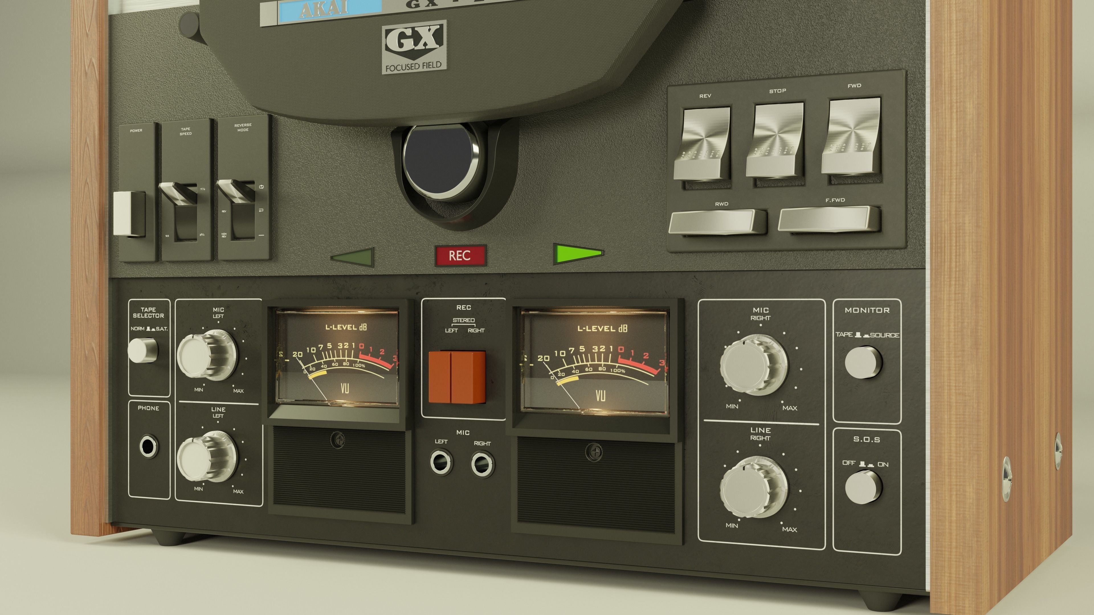 Akai GX-260D stereo tape recorder 3D model_3