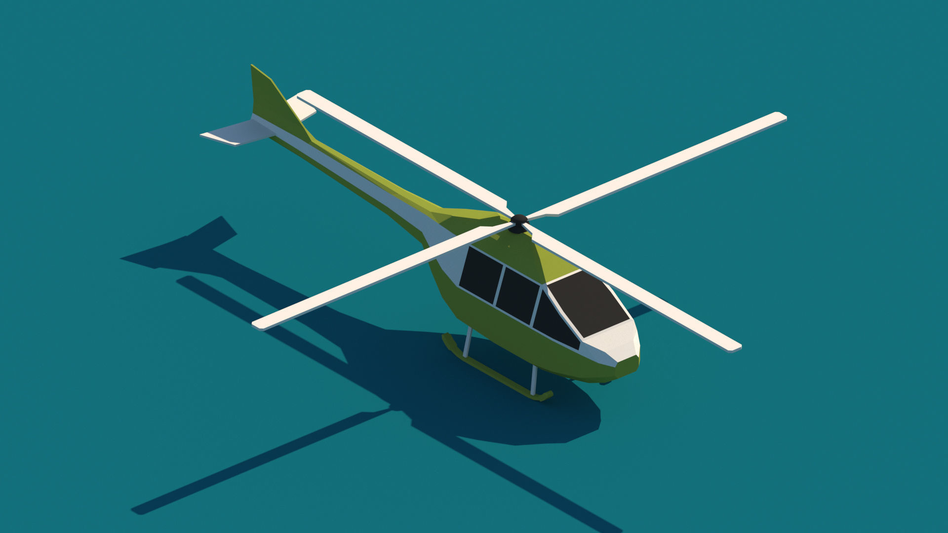 Cartoon Low Poly Helicopter Package Low-poly 3D model_3