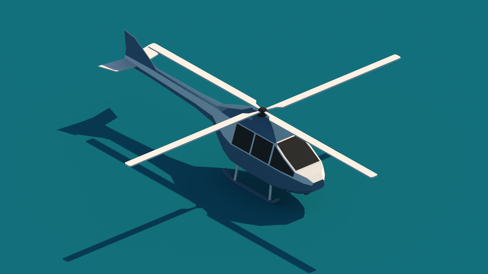 Cartoon Low Poly Helicopter Package Low-poly 3D model_4