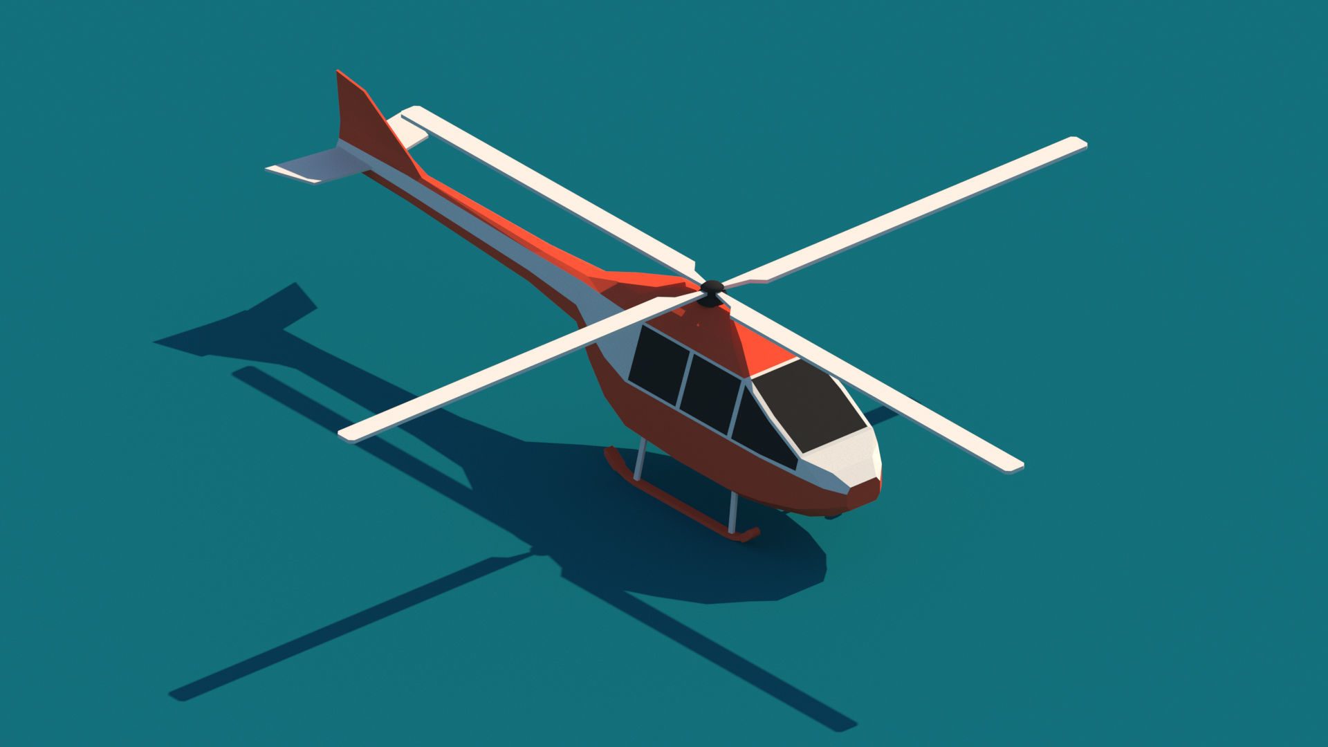 Cartoon Low Poly Helicopter Package Low-poly 3D model_5