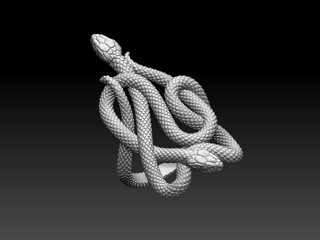 ring snake 3D print model_5