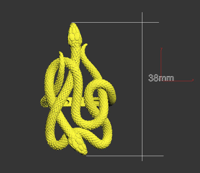 ring snake 3D print model_11