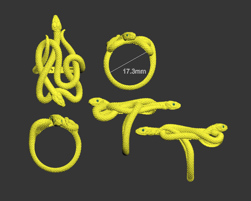 ring snake 3D print model_12