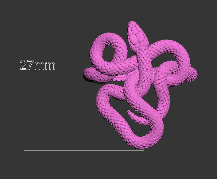 ring snake 3D print model_11