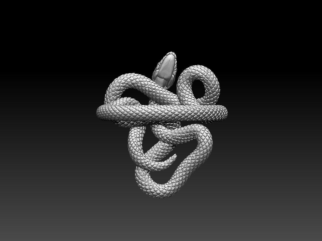 ring snake 3D print model_5