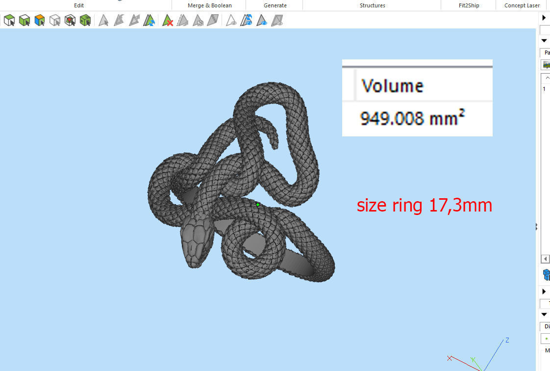 ring snake 3D print model_9