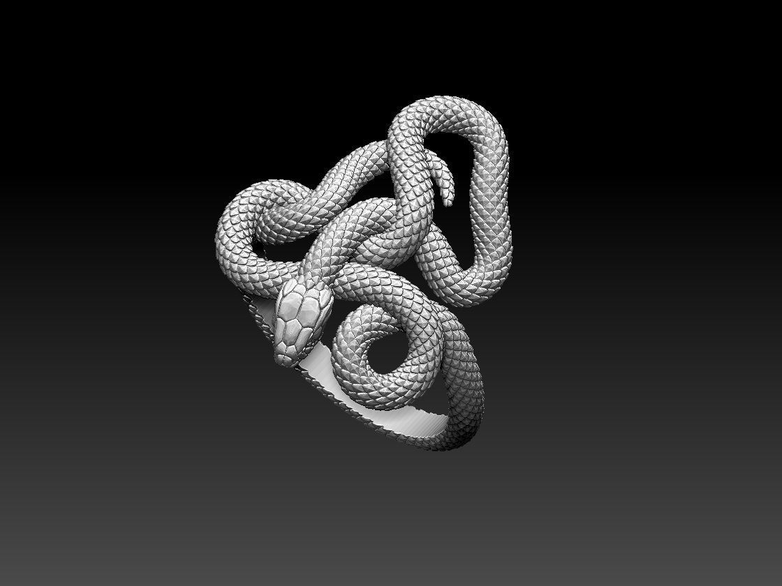 ring snake 3D print model_4