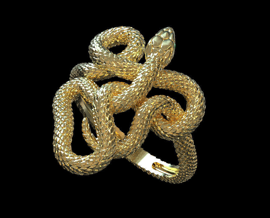 ring snake 3D print model_12