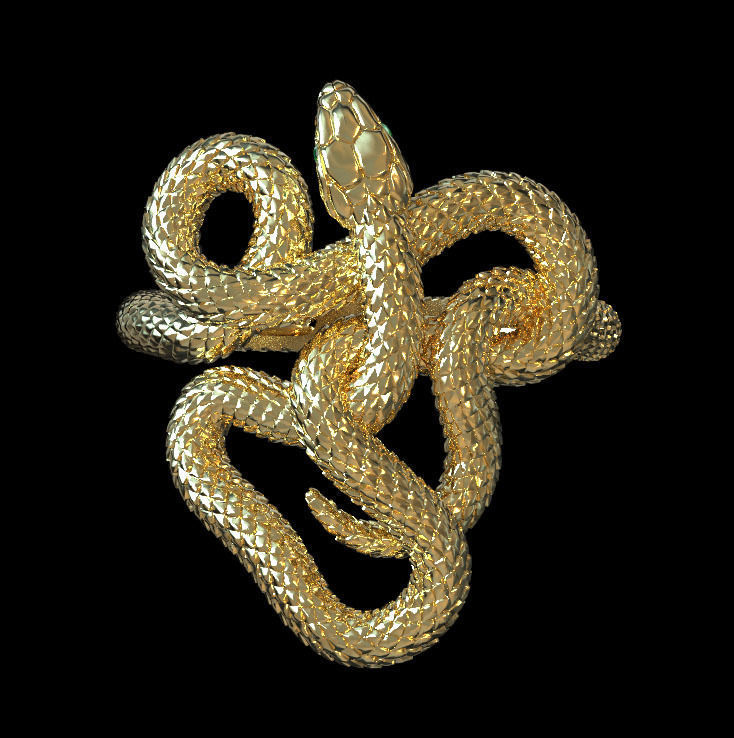 ring snake 3D print model_2