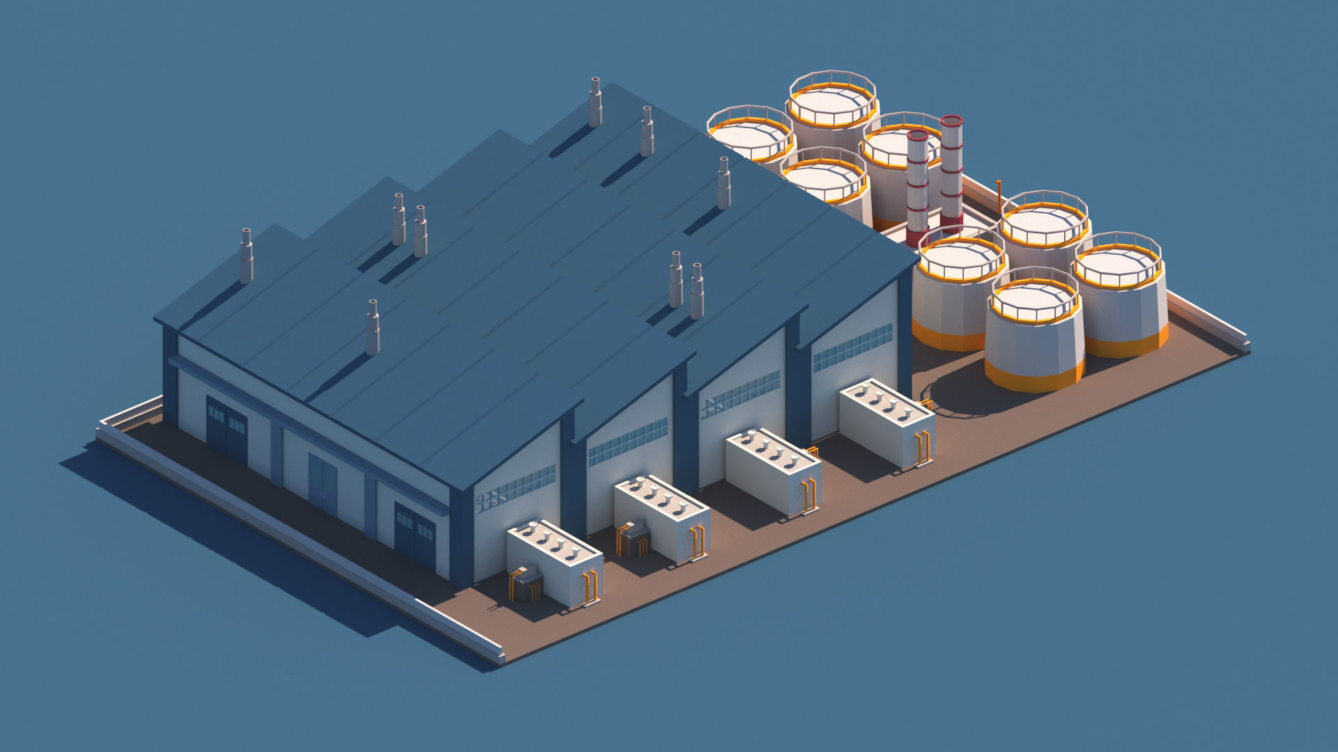 Cartoon Low Poly Industry Package Low-poly 3D model_10