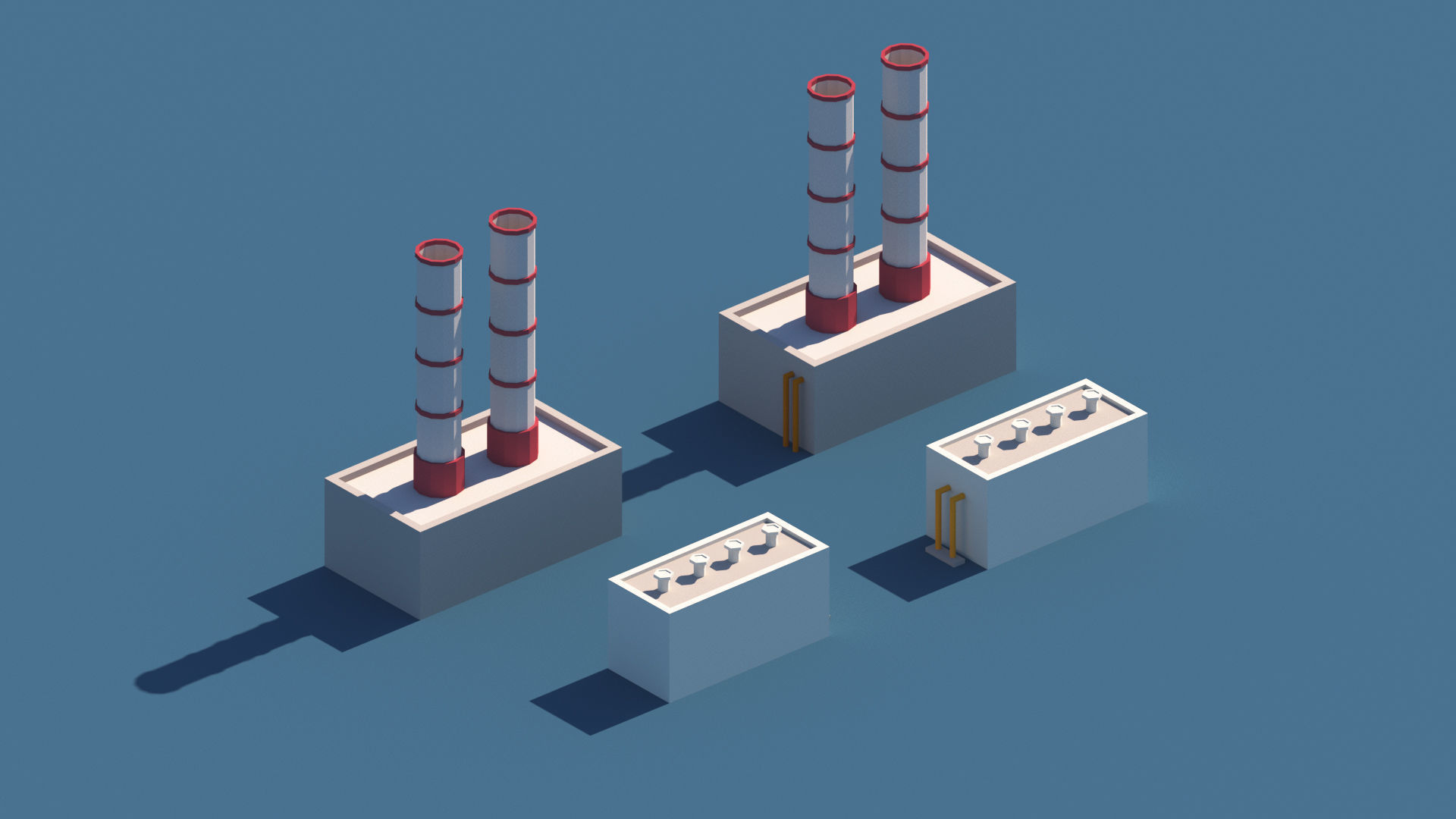 Cartoon Low Poly Industry Package Low-poly 3D model_14