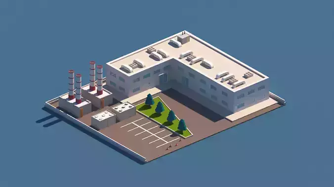 Cartoon Low Poly Industry Package
