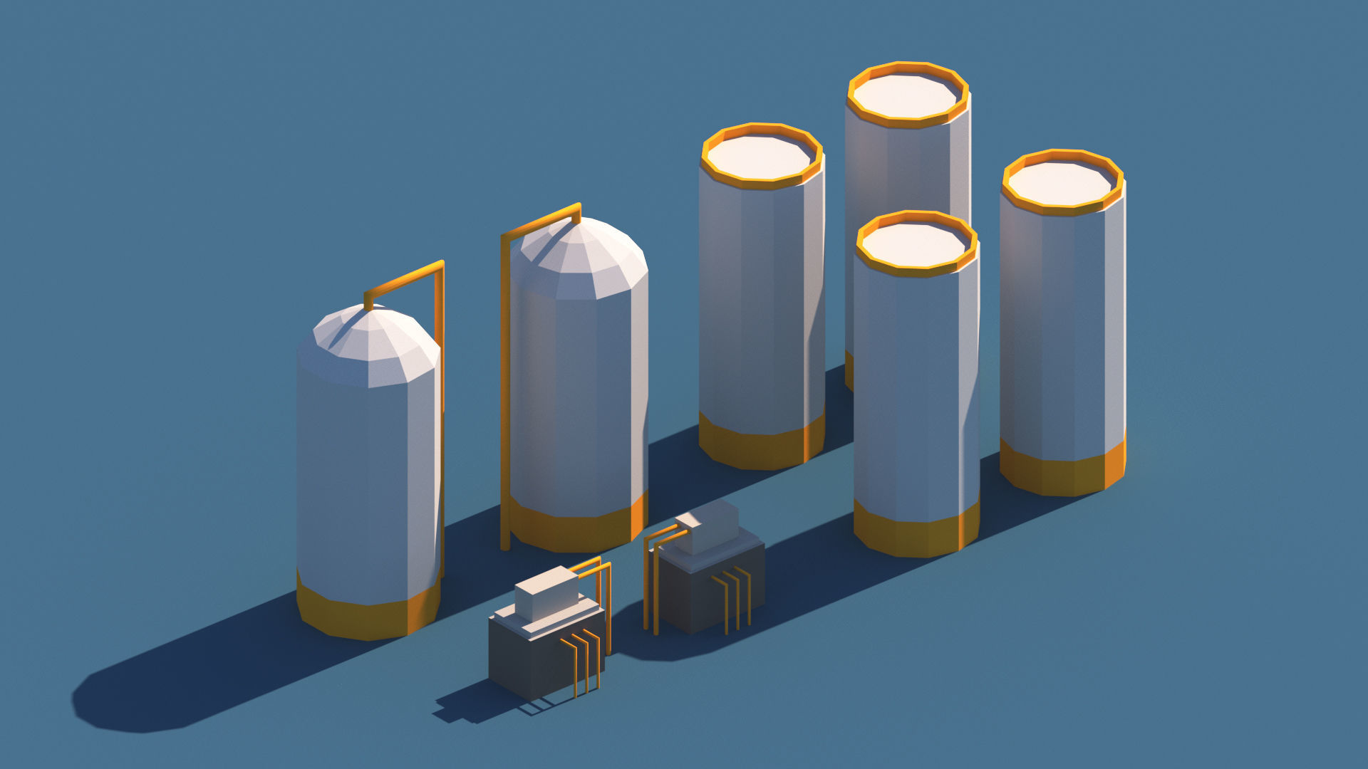 Cartoon Low Poly Industry Package Low-poly 3D model_15