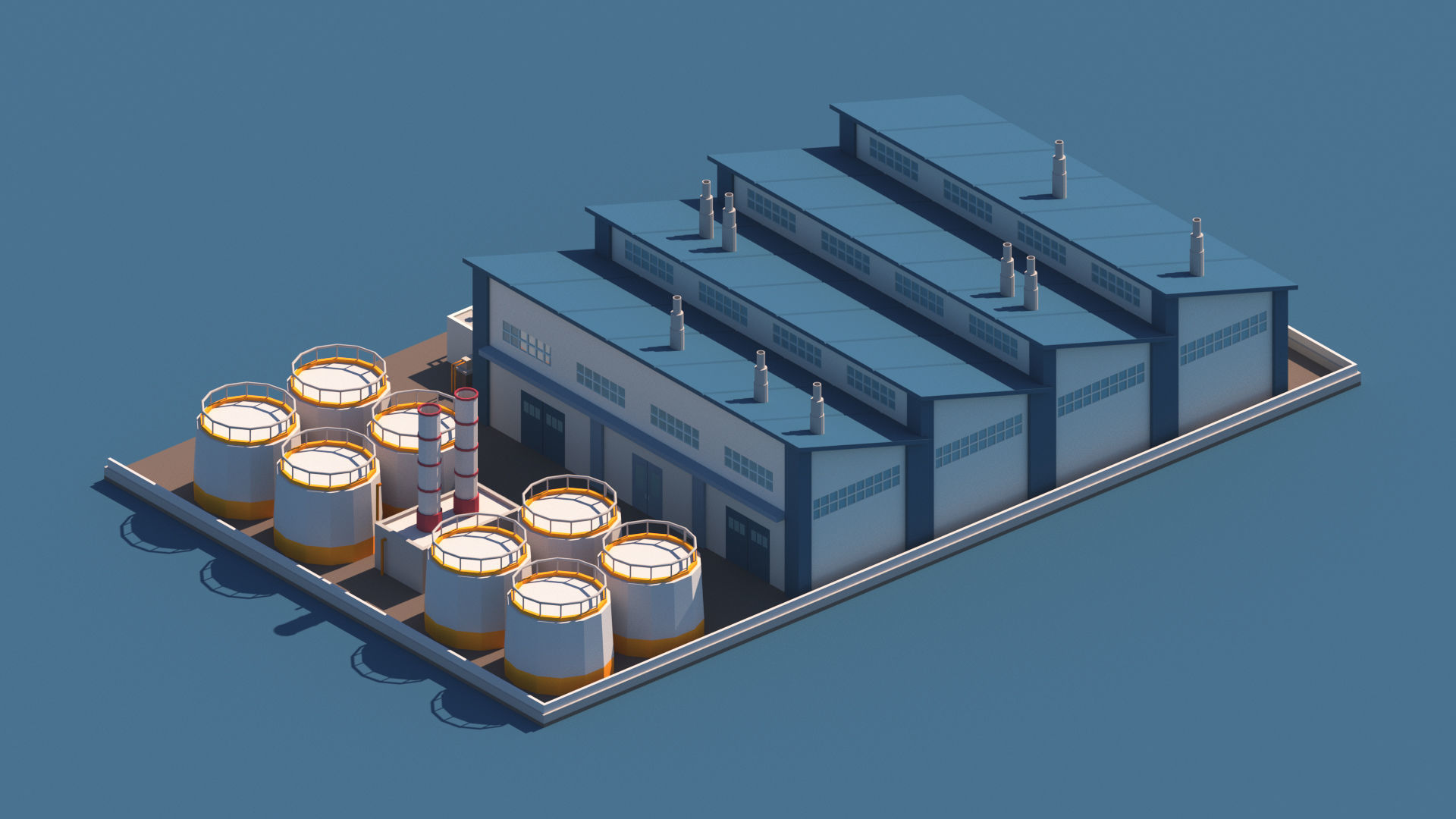 Cartoon Low Poly Industry Package Low-poly 3D model_11