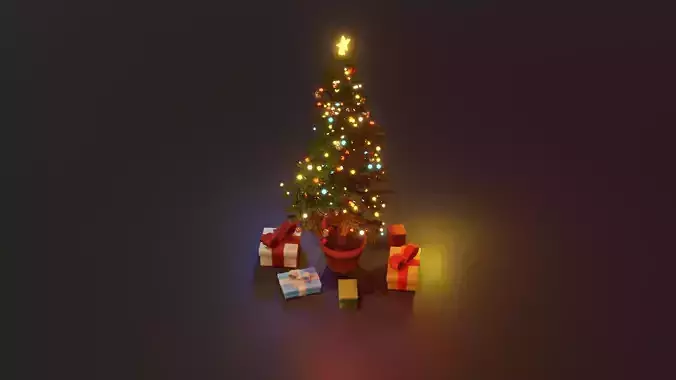 Christmas tree Low-poly 3D model