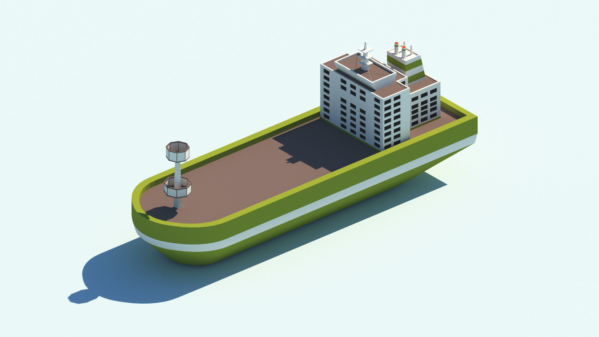 Cartoon Low Poly Port Package Low-poly 3D model_11