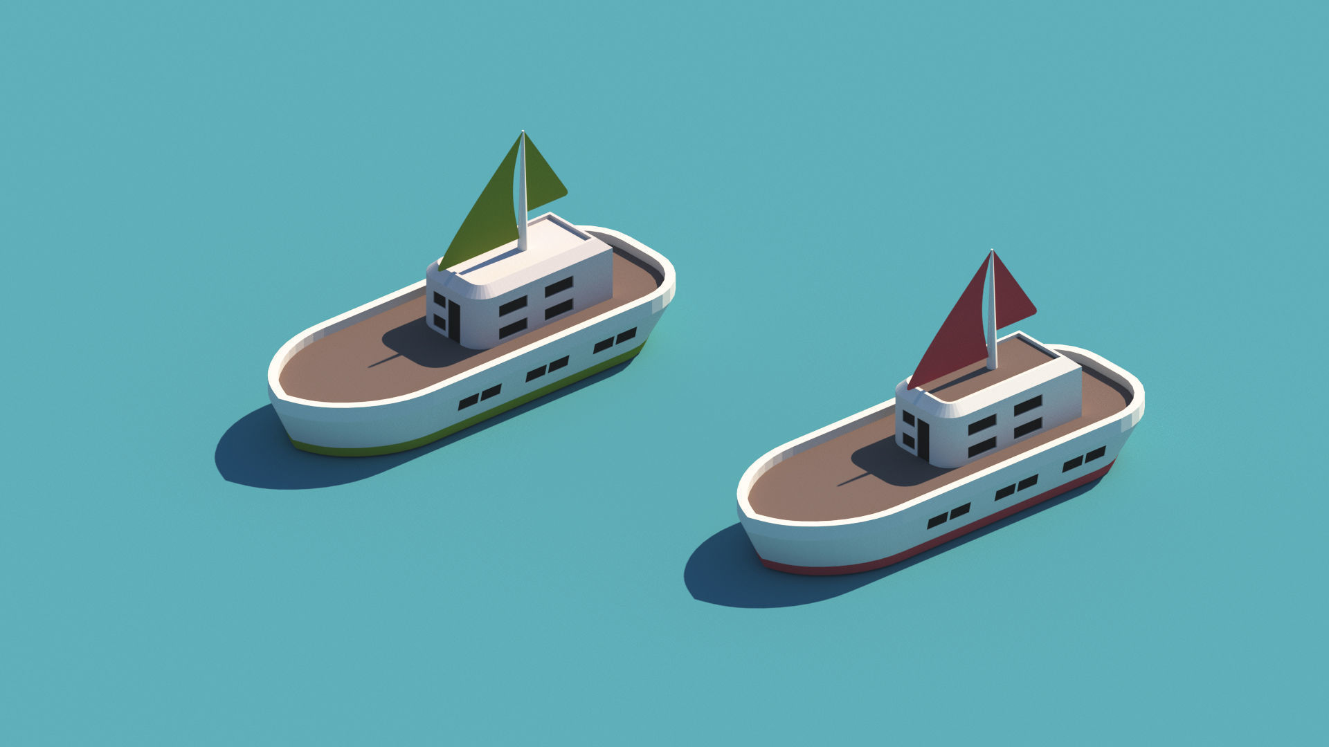 Cartoon Low Poly Port Package Low-poly 3D model_6
