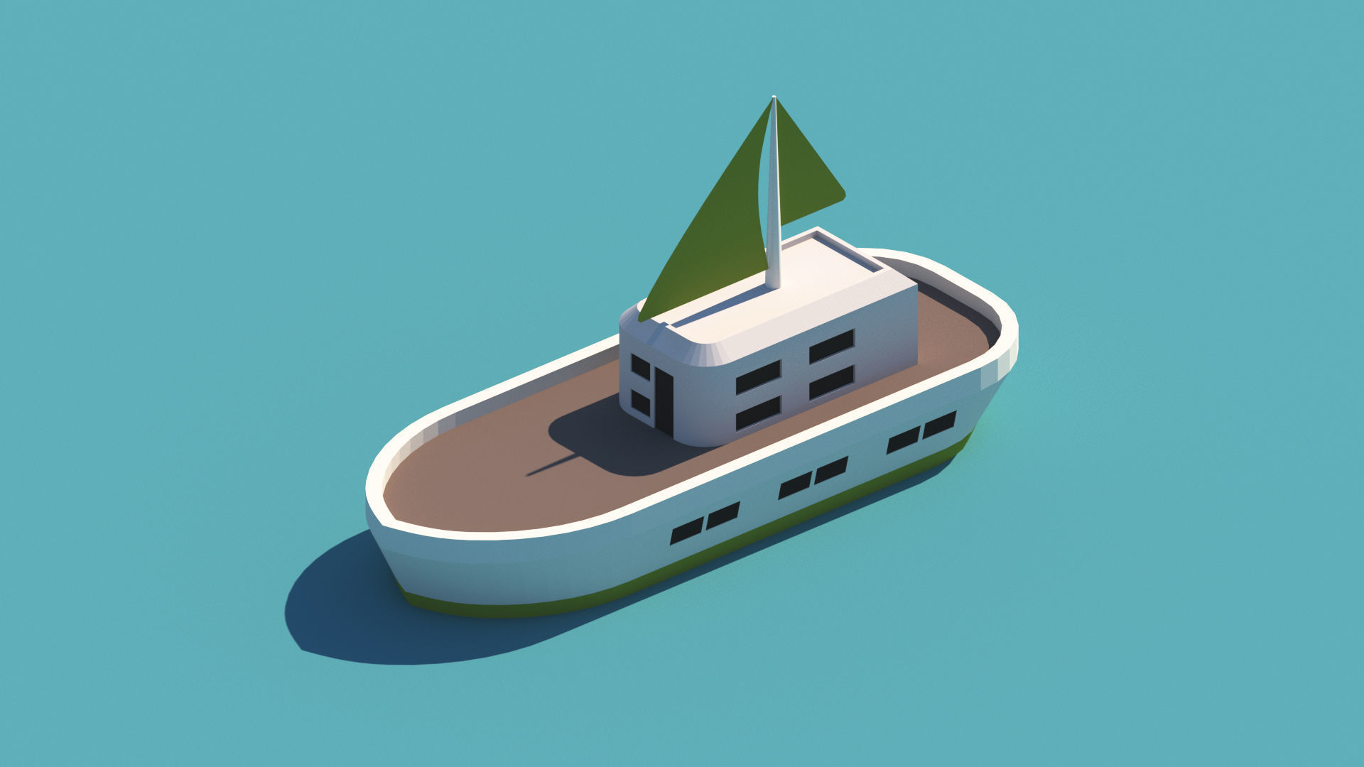 Cartoon Low Poly Port Package Low-poly 3D model_14