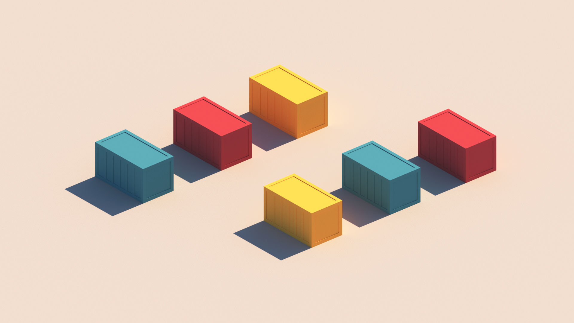 Cartoon Low Poly Port Package Low-poly 3D model_18