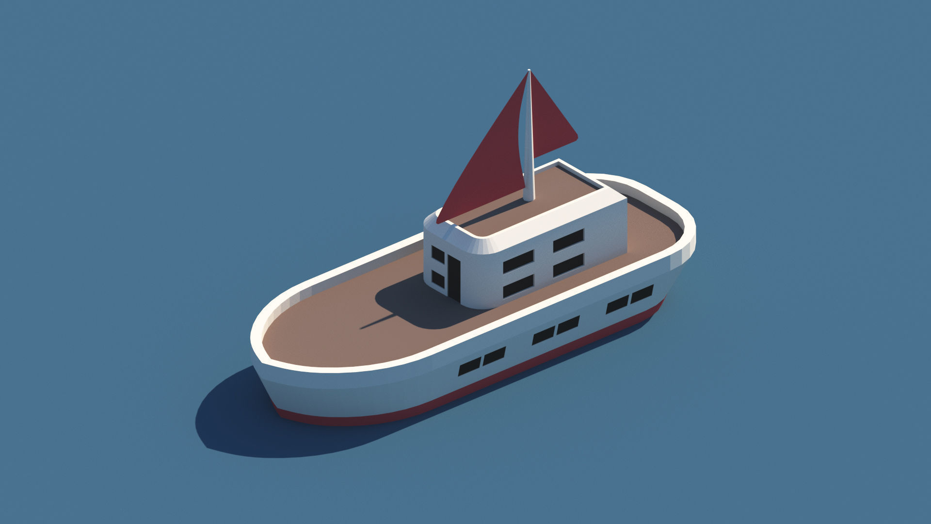 Cartoon Low Poly Port Package Low-poly 3D model_13
