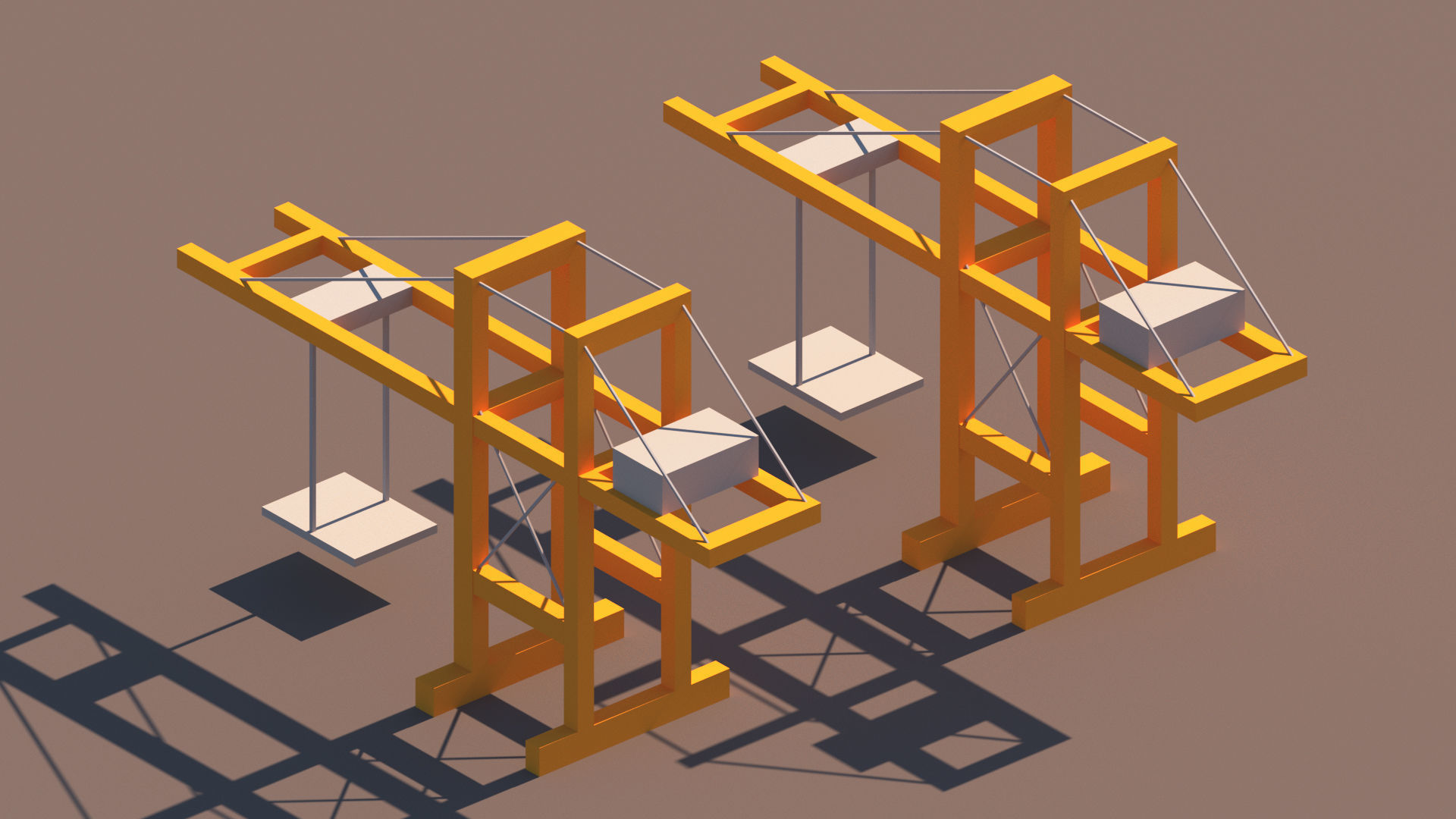 Cartoon Low Poly Port Package Low-poly 3D model_15