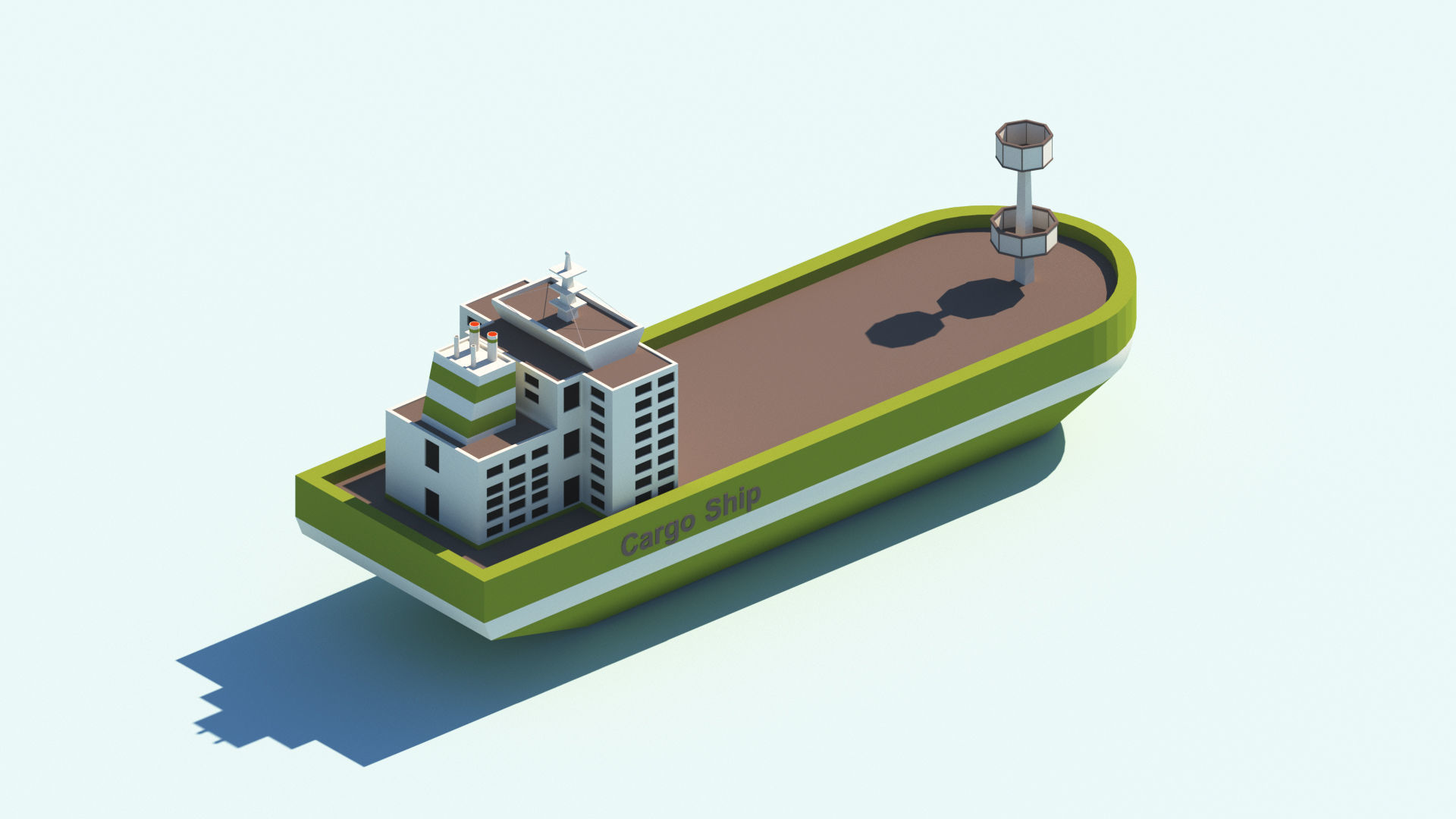 Cartoon Low Poly Port Package Low-poly 3D model_12