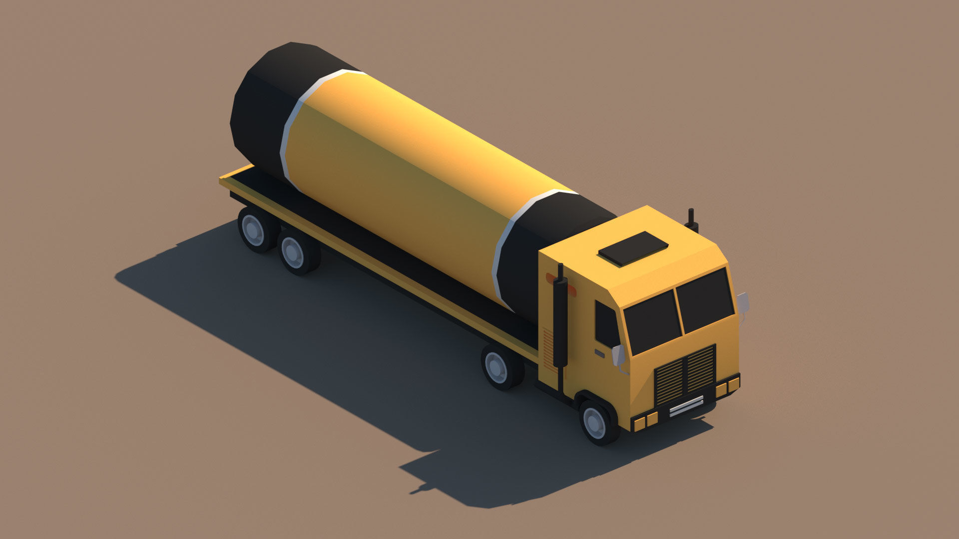 Cartoon Low Poly Truck Package Low-poly 3D model_3