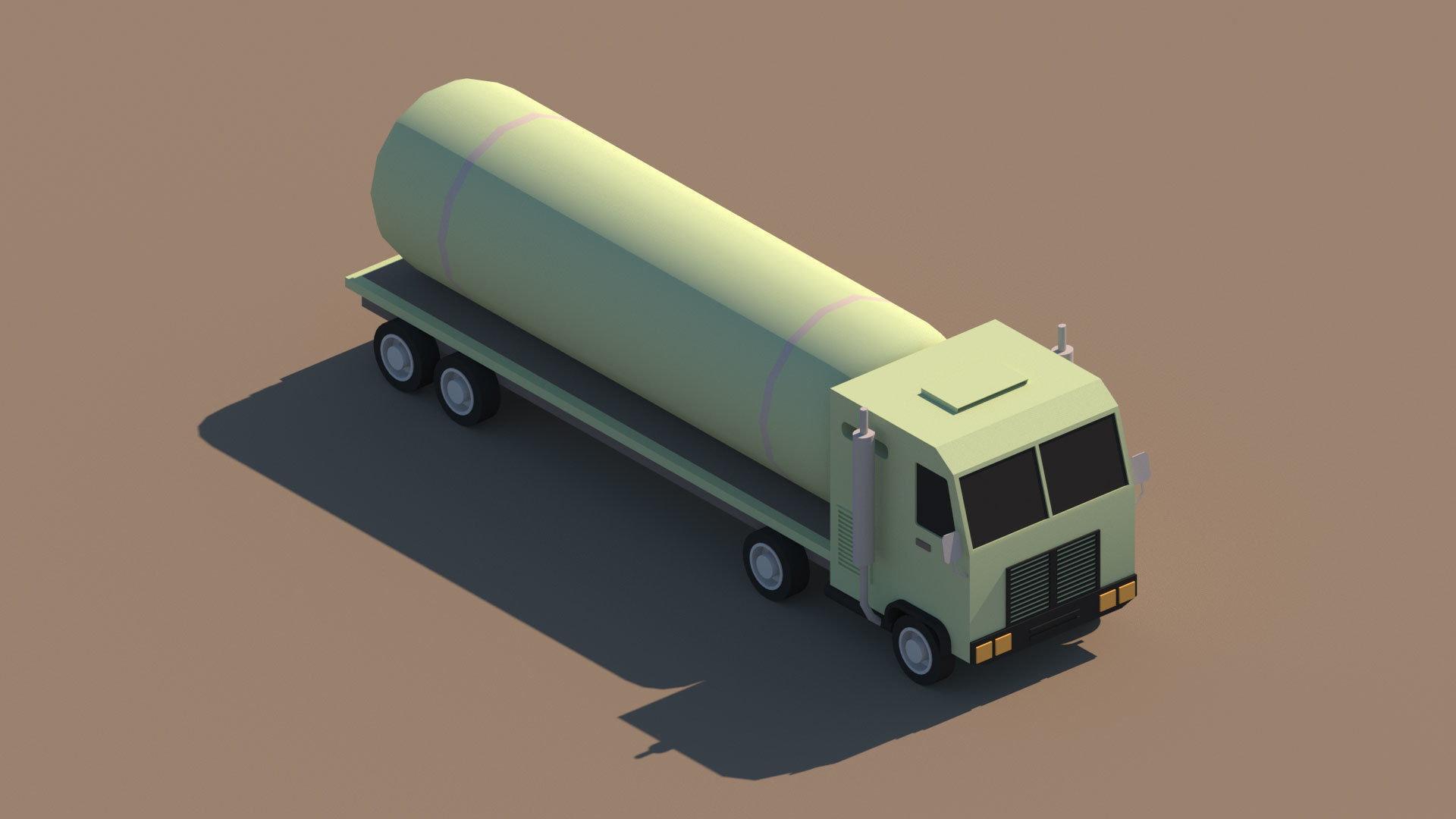 Cartoon Low Poly Truck Package Low-poly 3D model_2