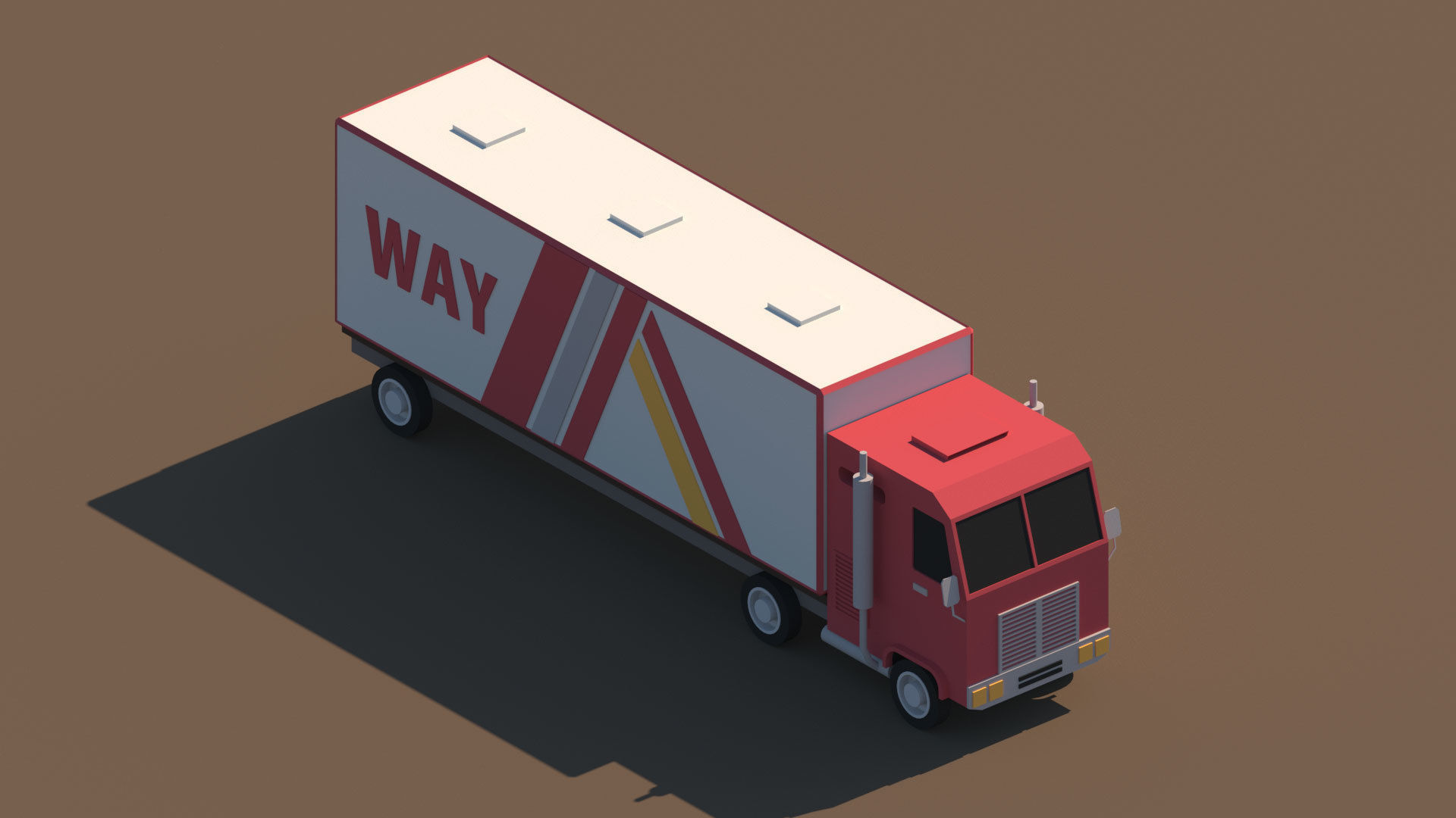 Cartoon Low Poly Truck Package Low-poly 3D model_8