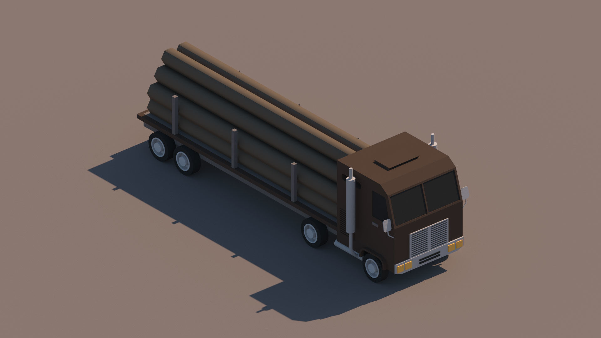 Cartoon Low Poly Truck Package Low-poly 3D model_5