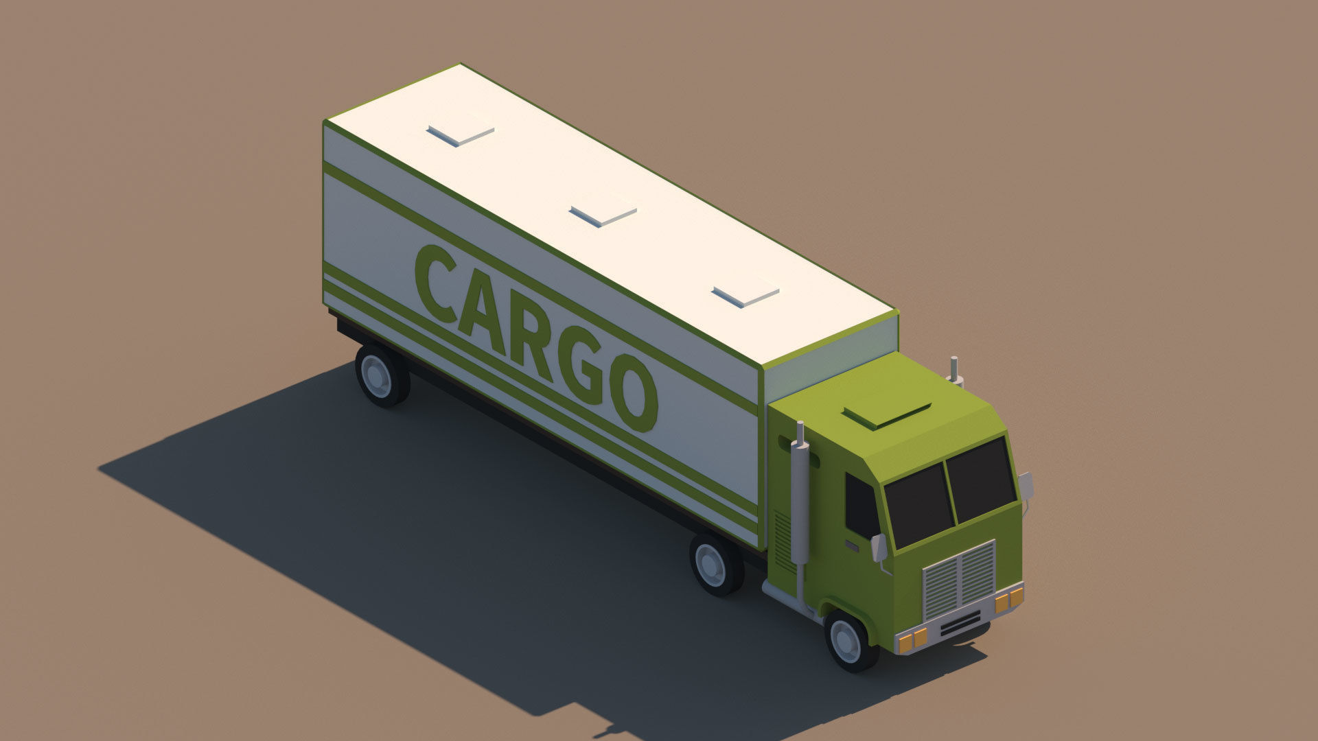 Cartoon Low Poly Truck Package Low-poly 3D model_6