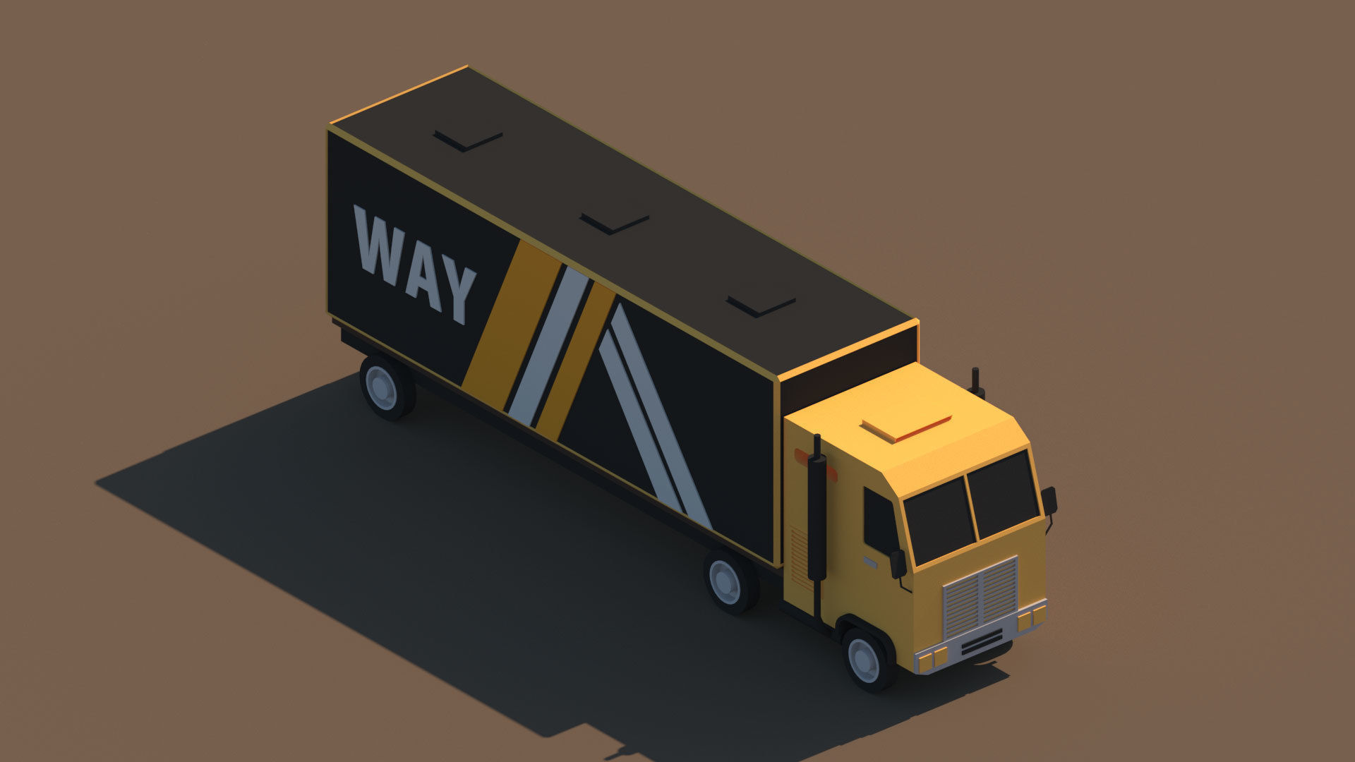 Cartoon Low Poly Truck Package Low-poly 3D model_7