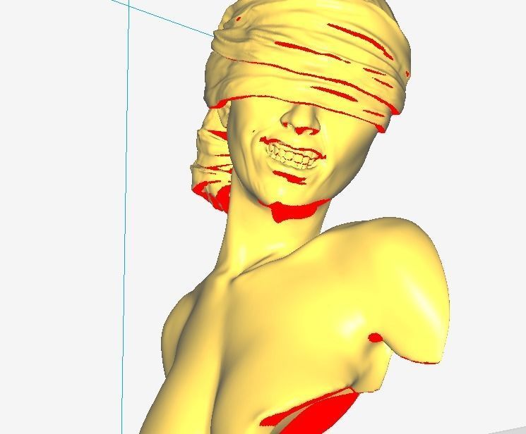 Blindfold woman art piece 3D print model_2