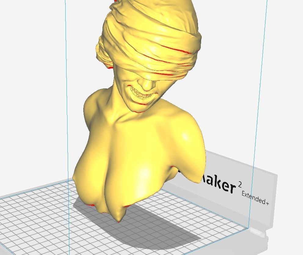Blindfold woman art piece 3D print model_1