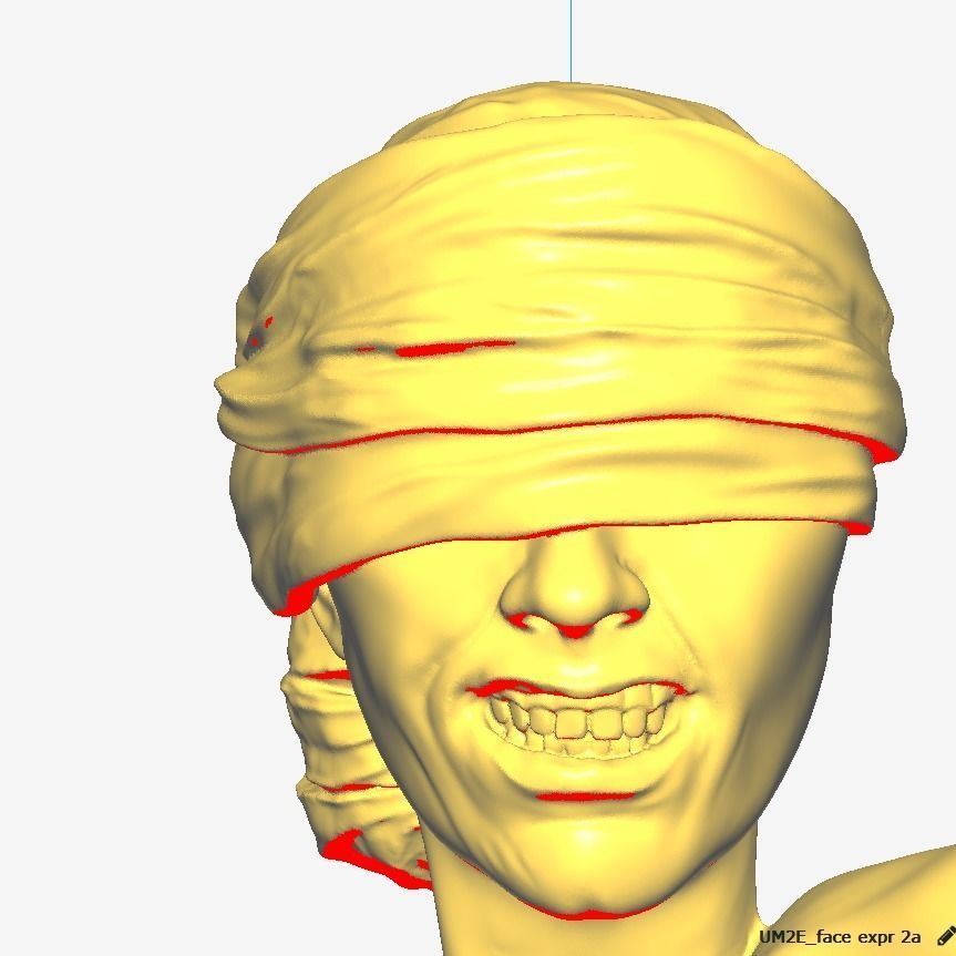 Blindfold woman art piece 3D print model_4