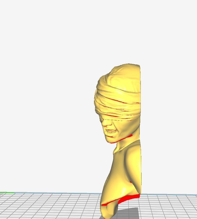 Blindfold woman art piece 3D print model_5