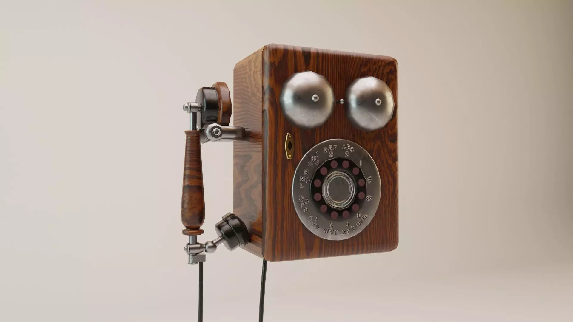 Antique Phone Free low-poly 3D model