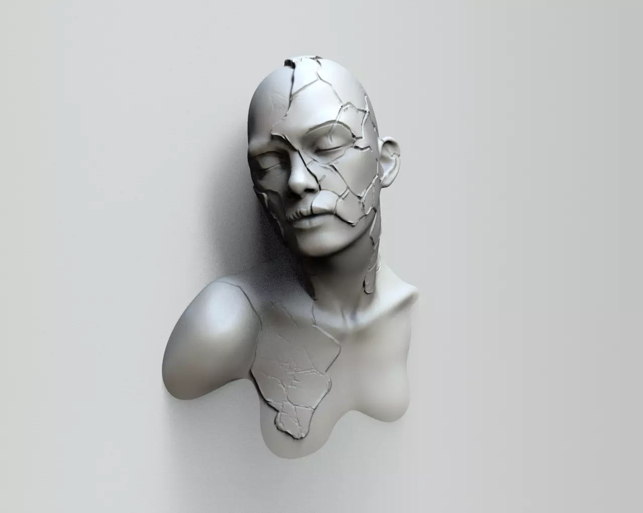 Broken girl - Art piece 3D print model_0